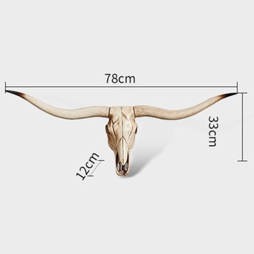 Смола животное череп голова украшение настенная скульптура животного A 77,5x32x12 см