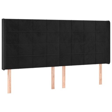 VidaXL Zagłówek uszak, czarny, 203x16x118/128 cm,