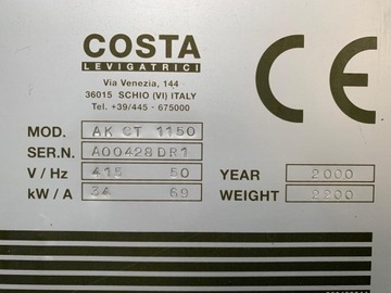 Широколенточная шлифовальная машина Costa AK CT 1150