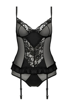 Avanua Melek corset czarny gorset i figi S/M