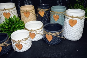 БЕЖЕВАЯ КЕРАМИЧЕСКАЯ ВАЗА H17,5 СМ