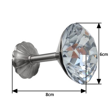 Ручка CRYSTAL ROSETTE, крючок для крепления штор, штор НЕРЖАВЕЮЩАЯ СТАЛЬ