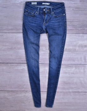 LEVIS 711 Skinny Jeansy Damskie W24 L30