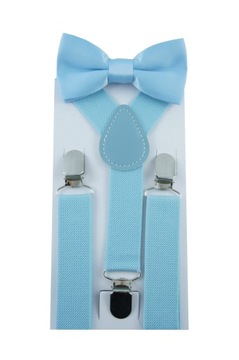 BŁĘKITNE Szelki i mucha dla dziecka 2-8 lat WZORY DO WYBORU