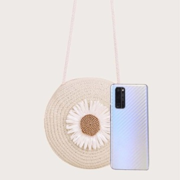 ВИНТАЖНАЯ СУМКА НА ПЛЕЧЕ С СОЛОМОЙ И ЦВЕТОЧНЫМ ЦВЕТОМ, БЕЖЕВАЯ ВЕСНА ЛЕТО