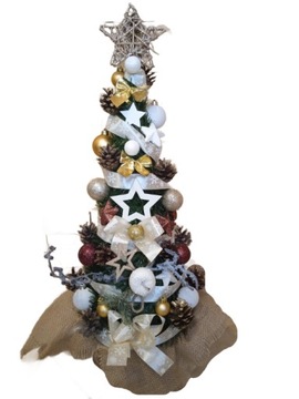 Конус, украшенный в горшке со светодиодным украшением 60 см