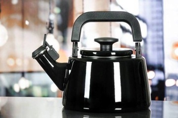 Чайник Forchetto Moderno эмалированный 2,1л Черный + бесплатно