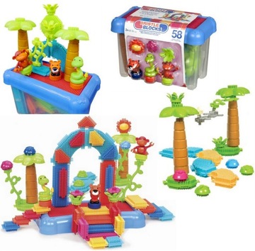 Ведро для хранения B.Toys Jungle Adventure Контейнер с блоками «Ежики в джунглях» 58