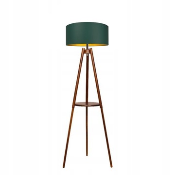LAMPA STOJĄCA PODŁOGOWA LS-093 DREWNO ABAŻUR