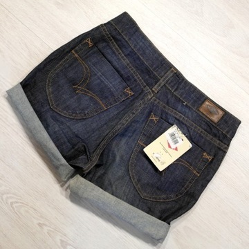 LEE spodnie ogrodniczki BLUE jeans BIB SHORT_ XS