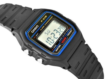 Мужские часы CASIO F-91W-1YEG + подарочная коробка, черные