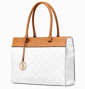 Torebka shopperka Puccini Monogram BLXP0040D biała