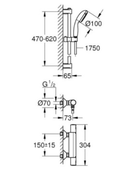 NA21 ДУШЕВОЙ НАБОР GROHE PRECISION FLOW 34841000