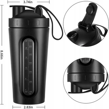 БУТЫЛКА ДЛЯ ПИТЬЯ БЕЛКОВЫЙ ШЕЙКЕР СТАЛЬ