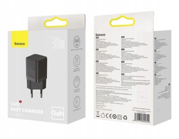 БЫСТРОЕ СЕТЕВОЕ ЗАРЯДНОЕ УСТРОЙСТВО BASEUS GaN3 USB-C 30 Вт PD АДАПТЕР QC4.0 20 В CUB