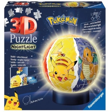 Puzzle 3D Świecąca Kula: Pokemon 72 elem. 115471