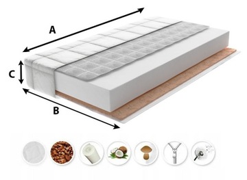 МАТРАС ДЛЯ КРОВАТИ ИЗ ГРЕЧНИЧНОЙ ПЕНЫ КОКОС 140 x 70 см