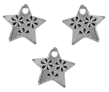 ZAWIESZKI CHARMS GWIAZDKI 10szt 14mm ŚWIĘTA BOŻE N
