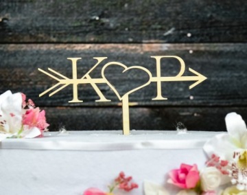 Топпер TD-4-Инициалы Свадебный Деревянный