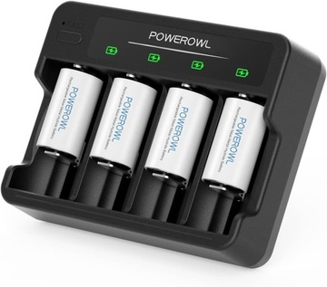 Ładowarka Baterii + 4 AKUMUKATORY C