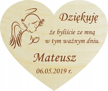 Крещение Благодарность гостям Сердечки 10 шт.