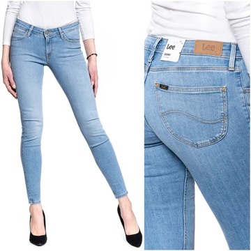 DAMSKIE SPODNIE JEANSOWE LEE SCARLETT SKINNY FIT RURKI DŻINSY JEANS BLUE
