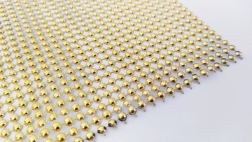 Taśma ozdobna do firan zasłon PÓŁ PERŁY Koraliki ZŁOTA ROLKA 12cm x 9m