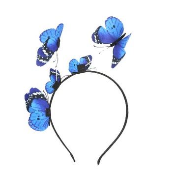 Czeska tkanina w kształcie motyla opaska do włosów opaska na głowę impreza balowa girlanda w kształcie obręczy niebieska
