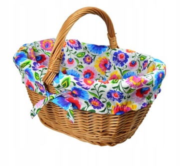 KOSZYK NA PIKNIK wiklinowy kosz PIKNIKOWY + WKŁAD