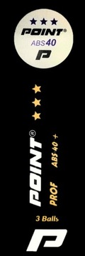 POINT PROF *** Мячи для настольного тенниса ABS, белые, 3 шт.