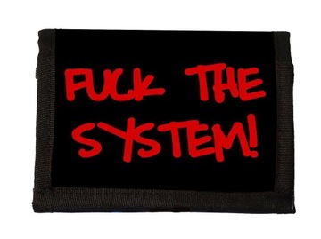 Portfel na Rzep Fuck the system materiałowy portfel