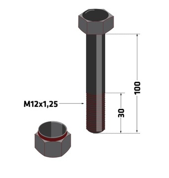 Śruba M12x100 bijak kosiarka bijakowa Ferri