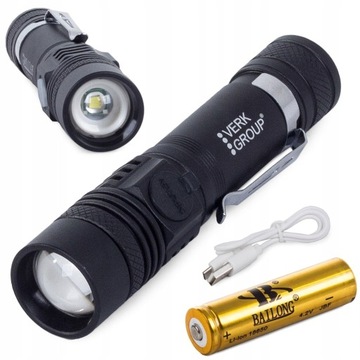 Latarka taktyczna bailong led cree zoom xm-l t6