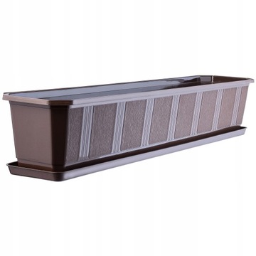 DONICZKA DONICA BALKONOWA + PODSTAWKA 80CM BRĄZ