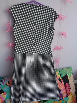 Desigual bawełniana ołówkowa sukienka w kratkę M