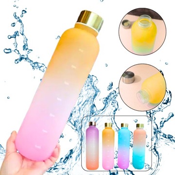 БУТЫЛКА ДЛЯ ВОДЫ СПОРТИВНАЯ БУТЫЛКА С МЕРКОЙ ДЛЯ ФИТНЕС-ЗАЛОВ 1Л