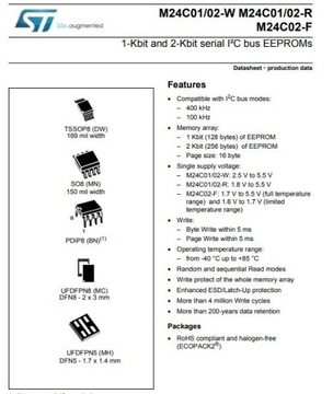 M24C02-MN6T EEPROM память 2K I2C 8SO [1шт] #RB51