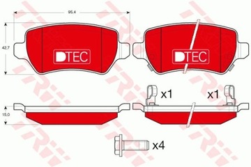 Klocek hamulcowy kpl. ceramiczny tył CHEVROLET ASTRA, CORSA, KIA VENGA TRW