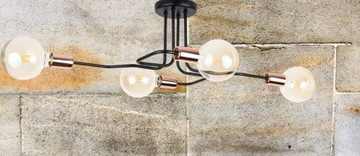 LAMPA NOWOCZESNA LOFT INDUSTRIAL CZARNY PLUS MIEDŹ