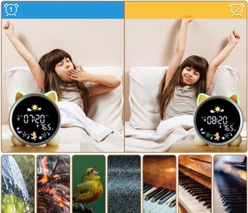 БУДИЛЬНИК БУДИЛЬНИК ОТДЫХ СВЕТОДИОДНЫЙ НОЧНИК ДЛЯ ДЕТЕЙ КОТЕНОК КОШКА ТРЕНЕР ДЛЯ СНА