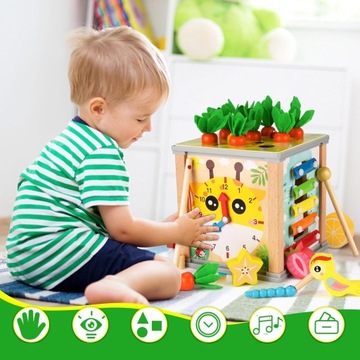 ДЕРЕВЯННАЯ СЕНСОРНАЯ ИГРУШКА, ИГРУШКА МОНТЕССОРИ, ПОДАРОК ​​ДЕТЯМ