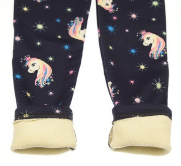 CIEPŁE legginsy 6940/39G GETRY OCIEPLONE GRUBYM POLAREM UNICORN 98/104