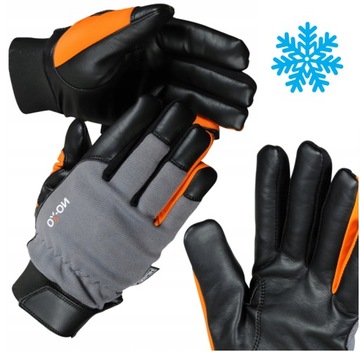 RĘKAWICE ROBOCZE ZIMOWE OCIEPLANE WODOODPORNE CIEPŁE WZMACNIANE MOCNE RZEP