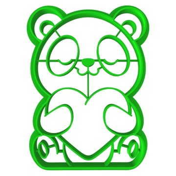 Foremka PREMIUM Wykrawacz do Pierników WALENTYNKI Serce Panda z sercem 8cm