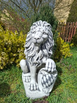 Бетонная фигура Lion XL с экранином садовой декорирование скульптуры льва