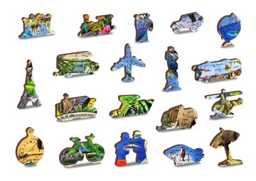 Деревянный пазл WoodenCity 1000 деталей Карта Животные Мира