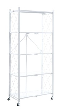 Regal industrialny loft Metalowy Biały 5 PÓŁEK na Kółkach FURNITEX Składany