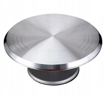 PATERA OBROTOWA TALERZ METALOWA PROFESJONALNA 25 cm NA TORT CIASTO