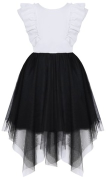 ELEGANCKA WIZYTOWA SUKIENKA DZIEWCZĘCA Z TIULEM UROCZYSTOŚCI r 116 3873