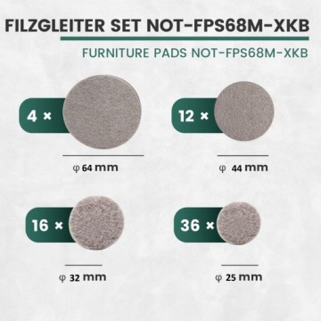 НАБОР 68Х САМОКЛЕЯЩИХСЯ ФЕРТОВЫХ ПОДКЛАДОК ДЛЯ МЕБЕЛИ